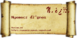 Nyemecz Ágnes névjegykártya
