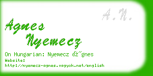 agnes nyemecz business card